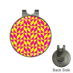 Pink And Yellow Shapes Pattern Golf Ball Marker Hat Clip