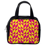 Pink and yellow shapes pattern Classic Handbag (One Side) Front