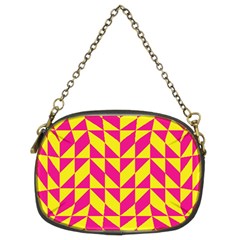 Pink And Yellow Shapes Pattern Chain Purse (two Sides)