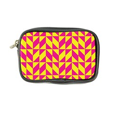 Pink And Yellow Shapes Pattern Coin Purse by LalyLauraFLM