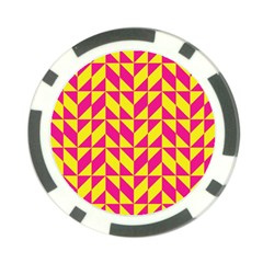 Pink And Yellow Shapes Pattern Poker Chip Card Guard (10 Pack)