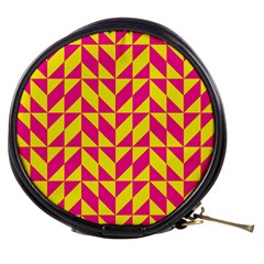 Pink And Yellow Shapes Pattern Mini Makeup Bag