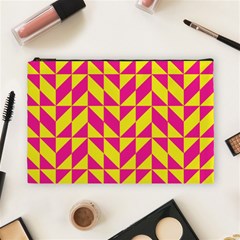 Pink And Yellow Shapes Pattern Cosmetic Bag (large)