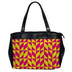 Pink And Yellow Shapes Pattern Oversize Office Handbag