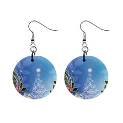 Christmas Tree Mini Button Earrings