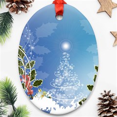 Christmas Tree Oval Ornament (two Sides)