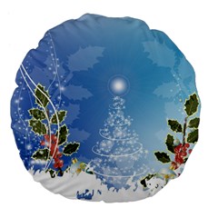 Christmas Tree Large 18  Premium Flano Round Cushions by FantasyWorld7