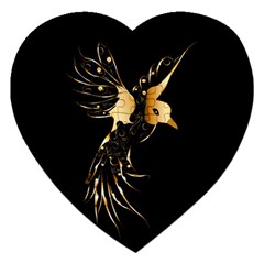 Beautiful Bird In Gold And Black Jigsaw Puzzle (heart)