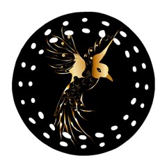 Beautiful Bird In Gold And Black Ornament (round Filigree) 