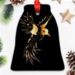 Beautiful Bird In Gold And Black Bell Ornament (2 Sides) Front