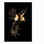 Beautiful Bird In Gold And Black Large Garden Flag (Two Sides) Back