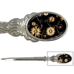 Golden Flowers On Black Background Letter Openers