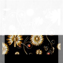 Golden Flowers On Black Background Rectangular Jigsaw Puzzl