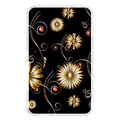 Golden Flowers On Black Background Memory Card Reader