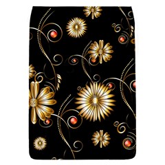 Golden Flowers On Black Background Flap Covers (s) 