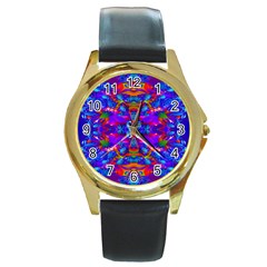 Abstract 4 Round Gold Metal Watches