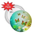 Flowers With Wonderful Butterflies 2.25  Buttons (10 pack)  Front