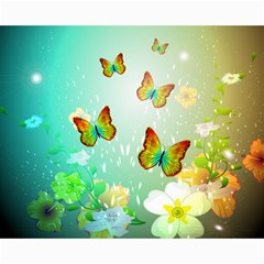 Flowers With Wonderful Butterflies Collage 8  X 10  by FantasyWorld7