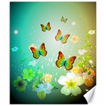 Flowers With Wonderful Butterflies Canvas 8  x 10  8.15 x9.66  Canvas - 1