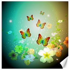 Flowers With Wonderful Butterflies Canvas 12  X 12  