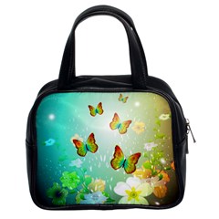 Flowers With Wonderful Butterflies Classic Handbags (2 Sides)