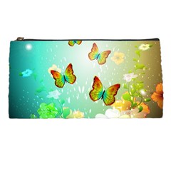 Flowers With Wonderful Butterflies Pencil Cases