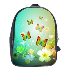 Flowers With Wonderful Butterflies School Bags(large) 