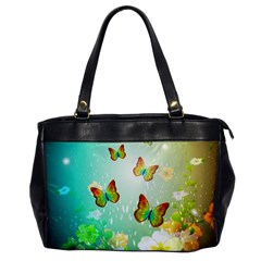 Flowers With Wonderful Butterflies Office Handbags