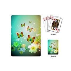 Flowers With Wonderful Butterflies Playing Cards (mini) 