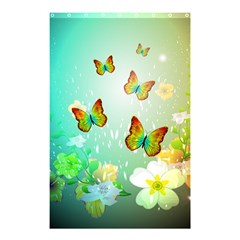 Flowers With Wonderful Butterflies Shower Curtain 48  X 72  (small)  by FantasyWorld7