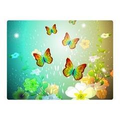 Flowers With Wonderful Butterflies Double Sided Flano Blanket (mini) 