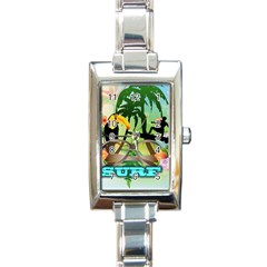 Surfing Rectangle Italian Charm Watches