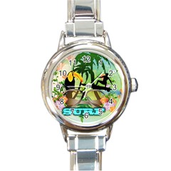 Surfing Round Italian Charm Watches