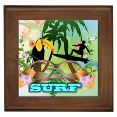 Surfing Framed Tiles by FantasyWorld7