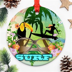 Surfing Ornament (round) 