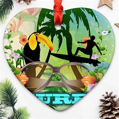 Surfing Ornament (heart) 