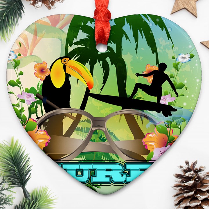 Surfing Ornament (Heart) 