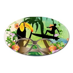 Surfing Oval Magnet