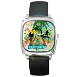 Surfing Square Metal Watches Front