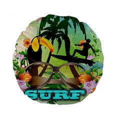 Surfing Standard 15  Premium Round Cushions