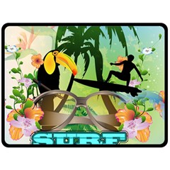 Surfing Double Sided Fleece Blanket (large) 