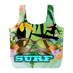 Surfing Full Print Recycle Bags (l)  by FantasyWorld7