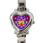 Abstract 6 Heart Italian Charm Watch Front