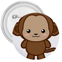 Kawaii Monkey 3  Buttons by KawaiiKawaii