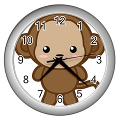 Kawaii Monkey Wall Clocks (silver) 