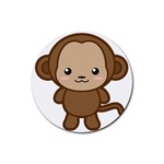 Kawaii Monkey Rubber Round Coaster (4 pack)  Front