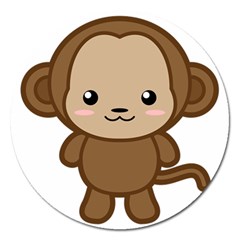 Kawaii Monkey Magnet 5  (round) by KawaiiKawaii