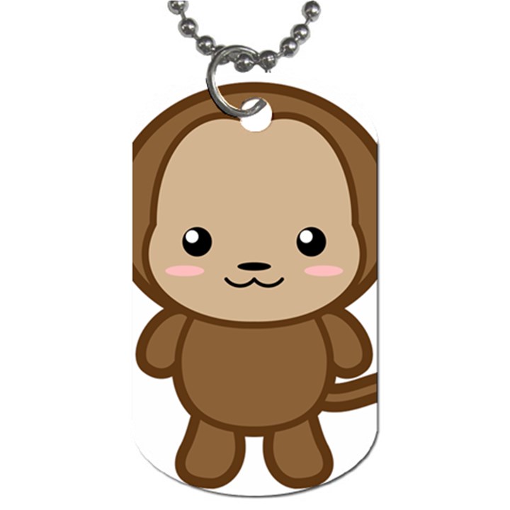 Kawaii Monkey Dog Tag (One Side)