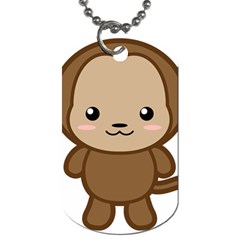 Kawaii Monkey Dog Tag (two Sides)