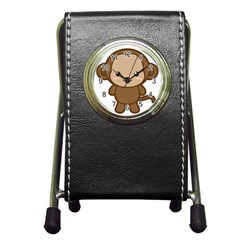 Kawaii Monkey Pen Holder Desk Clocks